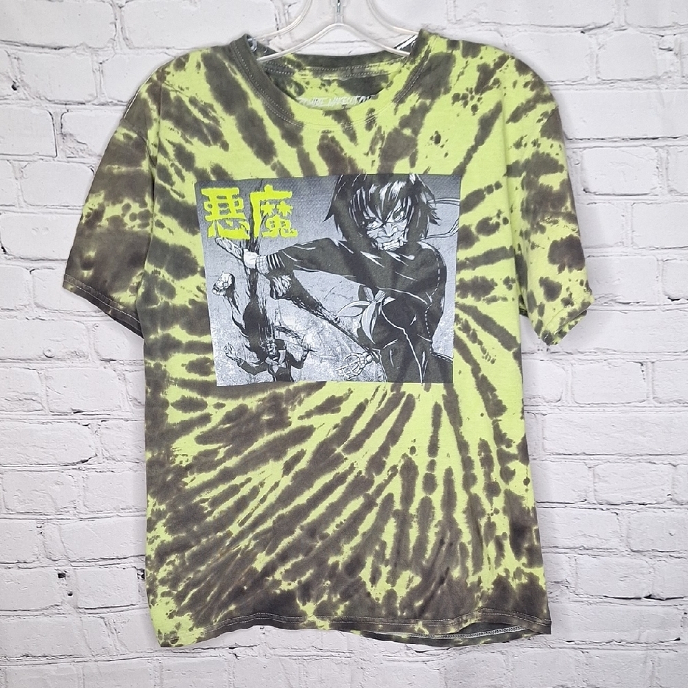 Zombie Makeout Club Tie-Dye Anime Gore Graphic Neon Green Black Sz XSmall